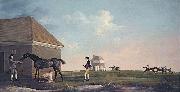 Gimcrack on Newmarket Heath, with a Trainer, a Stable-lad, and a Jockey George Stubbs